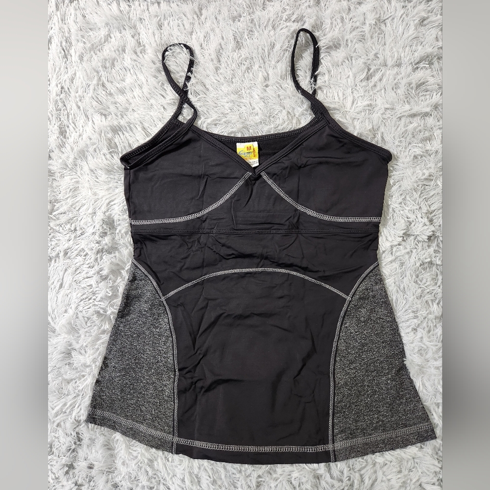 Gigi Active Black and Gray Spaghetti Strap Tank Top